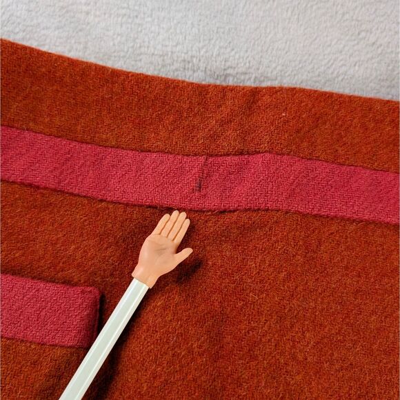 Boden Wool Pencil Mini Skirt Women's 12L Bright Orange Pockets - Picture 8 of 9